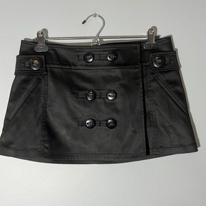 Marciano black mini skirt with button detailing - size 6